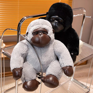 Chunky Black Silver Gorilla Ape Plushies-Kawaii Dream