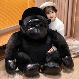 Chunky Black Silver Gorilla Ape Plushies-Kawaii Dream