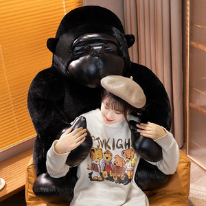 Chunky Black Silver Gorilla Ape Plushies-Kawaii Dream