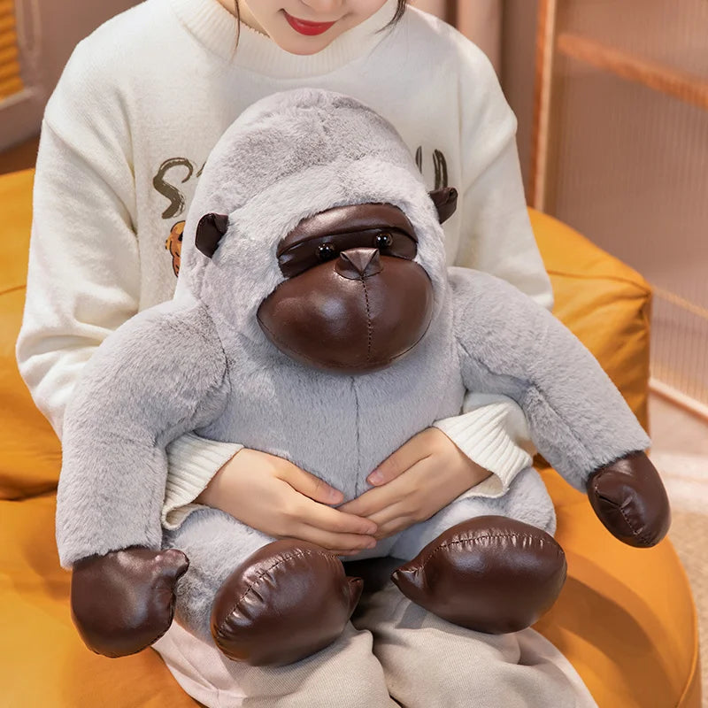 Chunky Black Silver Gorilla Ape Plushies-Kawaii Dream