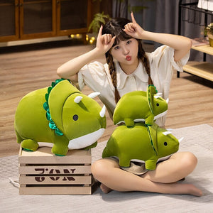 Chunky Kawaii Dinosaur Triceratops Stegosaurus Plushies-Kawaii Dream