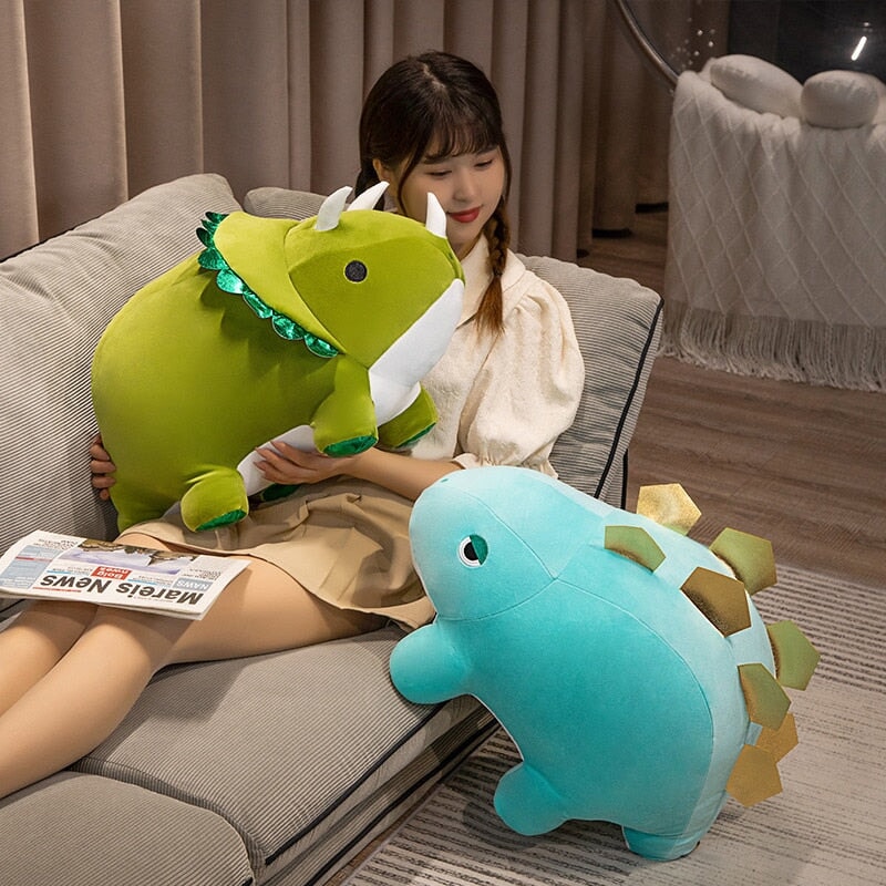 Chunky Kawaii Dinosaur Triceratops Stegosaurus Plushies-Kawaii Dream