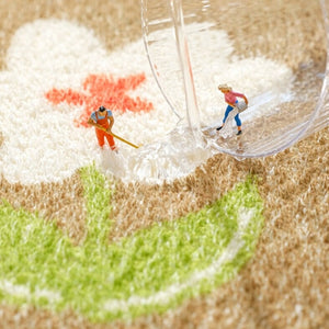 Circle Kawaii Floral Oval Bathroom Mat-Kawaii Dream