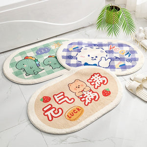 Circle Oval Bear Bunny Bathroom Mat Collection-Kawaii Dream