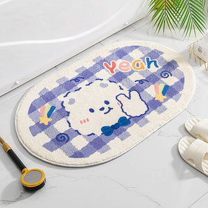 Circle Oval Bear Bunny Bathroom Mat Collection-Kawaii Dream