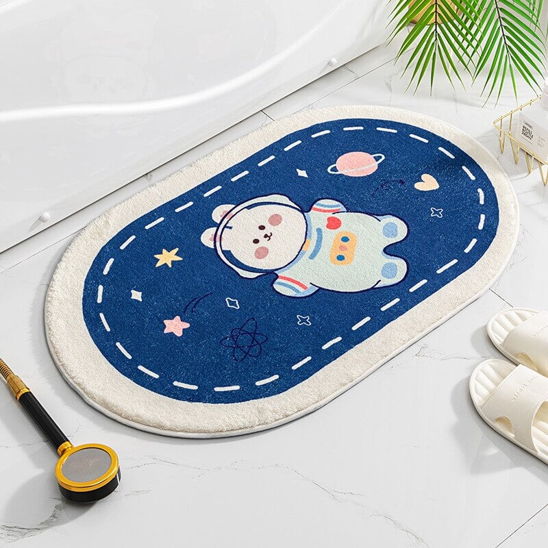 Circle Oval Bear Bunny Bathroom Mat Collection-Kawaii Dream