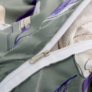 Coral Pink Blue Gray Floral Bedding Set Collection-Kawaii Dream