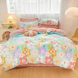 Coral Pink Blue Gray Floral Bedding Set Collection-Kawaii Dream