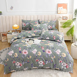 Coral Pink Blue Gray Floral Bedding Set Collection-Kawaii Dream