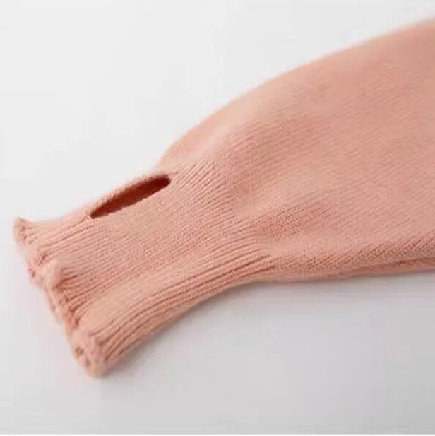 Coral Pink Cardigan Dress Ribbed Women's 2pc Knit Set-Kawaii Dream