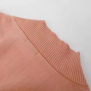 Coral Pink Cardigan Dress Ribbed Women's 2pc Knit Set-Kawaii Dream