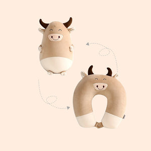 Cows 2-in-1 Travel Neck Support Pillow & Plushie-Kawaii Dream