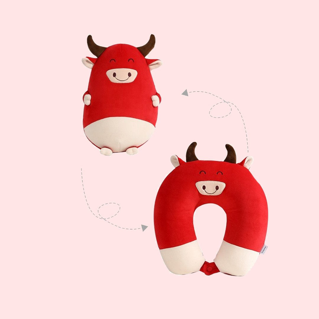 Cows 2-in-1 Travel Neck Support Pillow & Plushie-Kawaii Dream