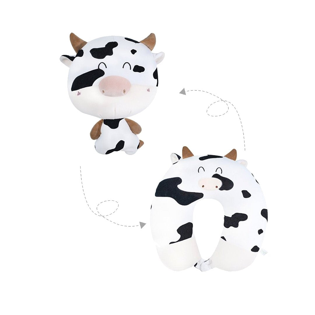 Cows 2-in-1 Travel Neck Support Pillow & Plushie-Kawaii Dream