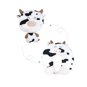 Cows 2-in-1 Travel Neck Support Pillow & Plushie-Kawaii Dream