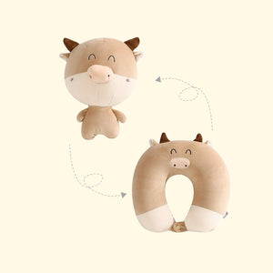 Cows 2-in-1 Travel Neck Support Pillow & Plushie-Kawaii Dream