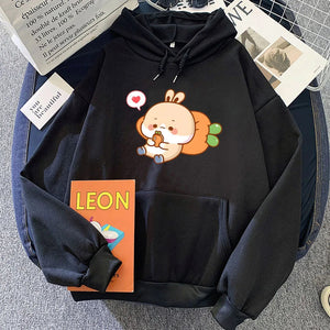 Cream Bunny Carrot Mobile Unisex Hoodies-Kawaii Dream