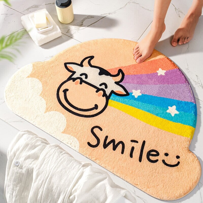 Creamy Cow Rainbow Non-Slip Bath Mat-Kawaii Dream