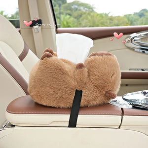 Cuddly Capybara Car Plush Tissue Box Cover-Kawaii Dream