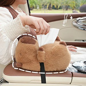 Cuddly Capybara Car Plush Tissue Box Cover-Kawaii Dream