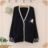 Cute Bunny Long Sleeve Knitted Pink Cream Black Cardigans Tops-Kawaii Dream