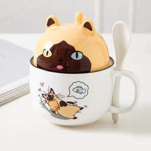 Cute Cartoon Ceramic Cat Cup | LIMITED STOCK-Kawaii Dream