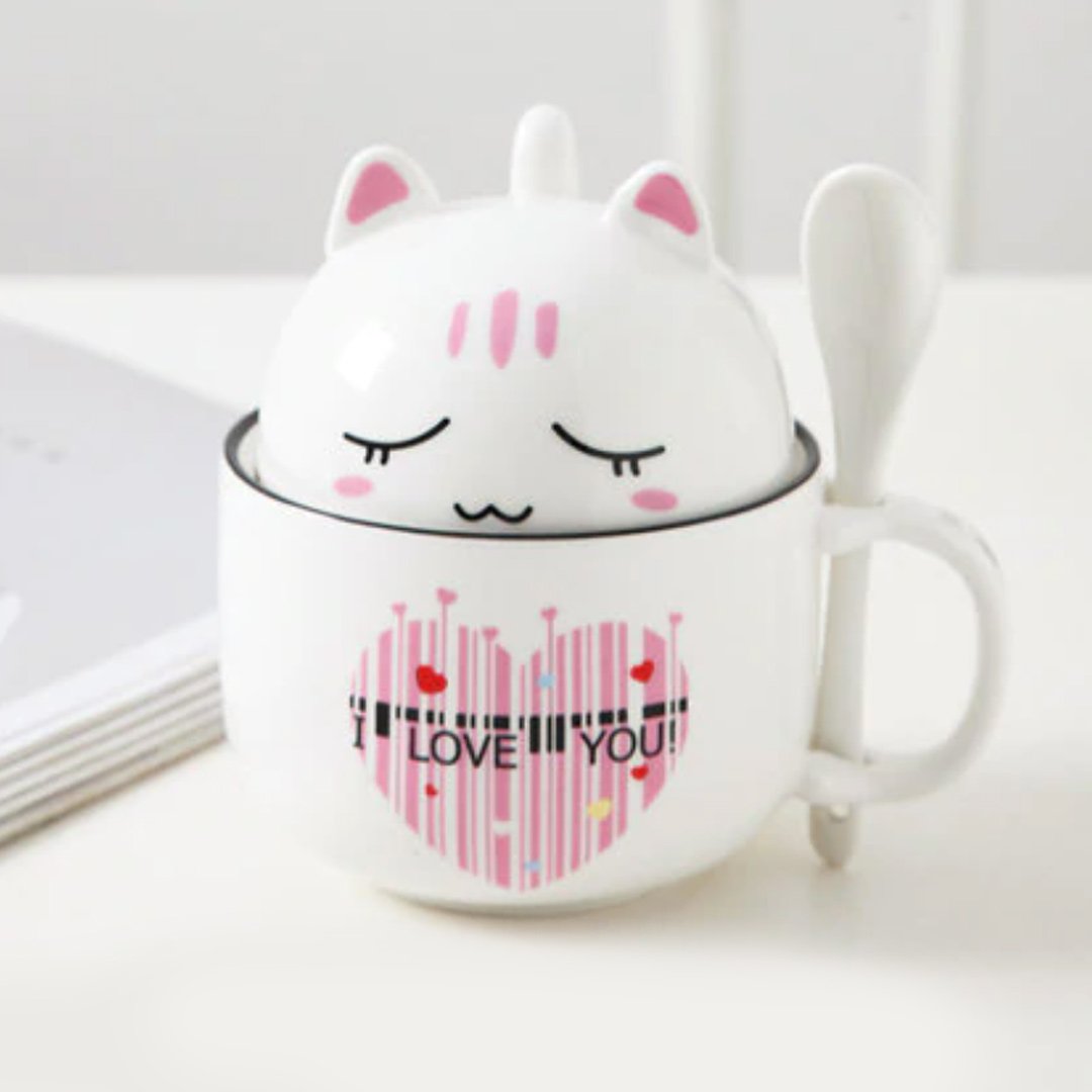 Cute Cartoon Ceramic Cat Cup | LIMITED STOCK-Kawaii Dream