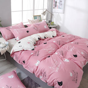 Cute Cat Print Bedding Set-Kawaii Dream