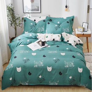 Cute Cat Print Bedding Set-Kawaii Dream