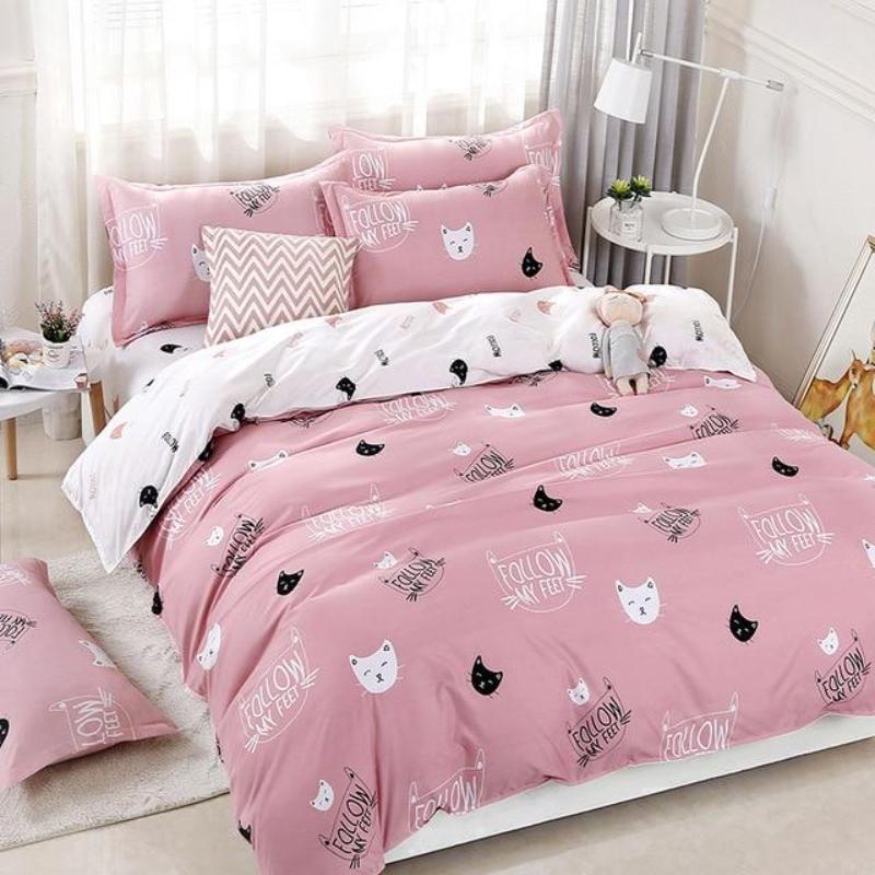 Cute Cat Print Bedding Set-Kawaii Dream