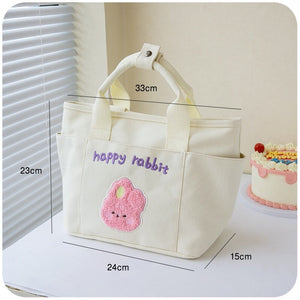 Cute Cherry & Bunny Canvas Lunch Bags-Kawaii Dream