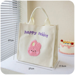 Cute Cherry & Bunny Canvas Lunch Bags-Kawaii Dream
