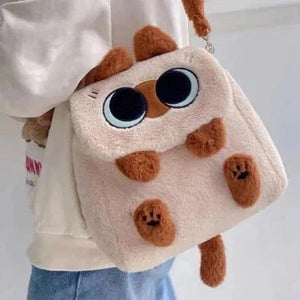 Cute Fluffy Brown Burmese Cat Plush Bag-Kawaii Dream