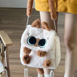 Cute Fluffy Brown Burmese Cat Plush Bag-Kawaii Dream