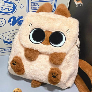 Cute Fluffy Brown Burmese Cat Plush Bag-Kawaii Dream