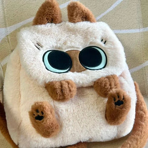 Cute Fluffy Brown Burmese Cat Plush Bag-Kawaii Dream