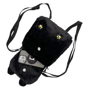 Cute Fluffy Moon Black Cat Plush Bag-Kawaii Dream