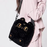Cute Fluffy Moon Black Cat Plush Bag-Kawaii Dream