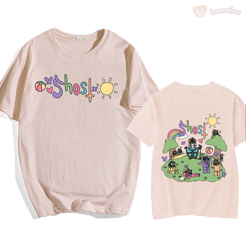 Cute Ghost Band Illustration Unisex Tee-Kawaii Dream