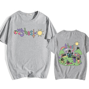 Cute Ghost Band Illustration Unisex Tee-Kawaii Dream