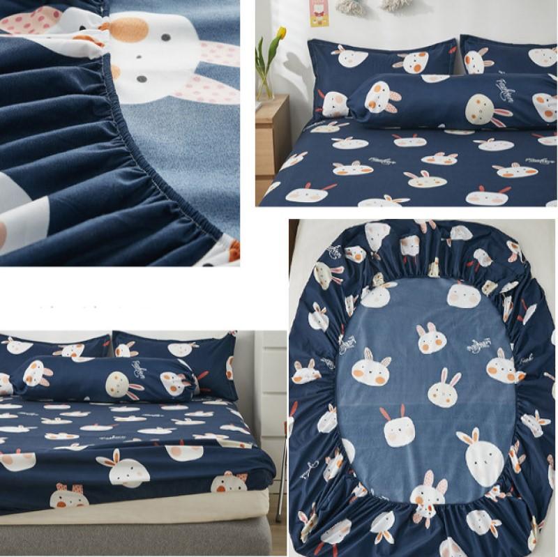 Cute Navy Blue Bunny Fitted Bedsheet - Limited Stock-Kawaii Dream