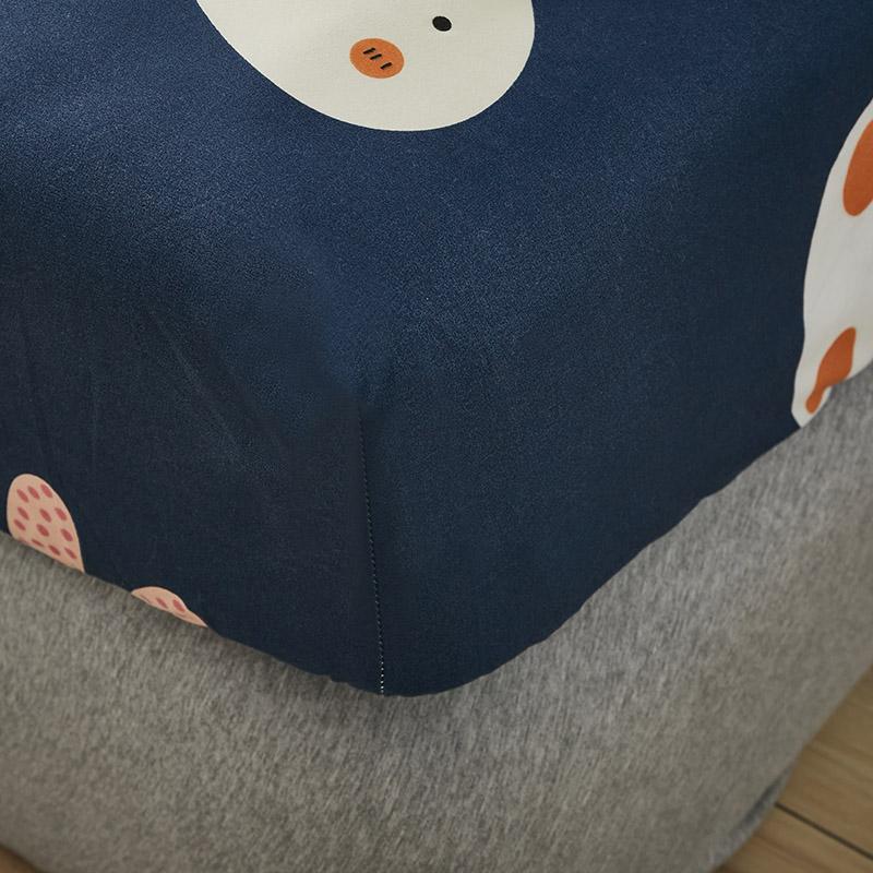 Cute Navy Blue Bunny Fitted Bedsheet - Limited Stock-Kawaii Dream
