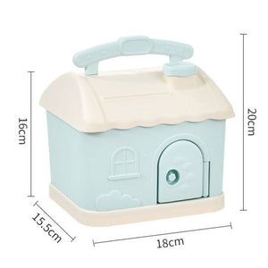 Cute Pink Blue Savings Piggy Bank Money Box House with Stickers-Kawaii Dream