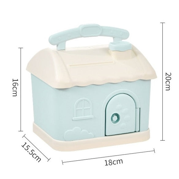 Cute Pink Blue Savings Piggy Bank Money Box House with Stickers-Kawaii Dream
