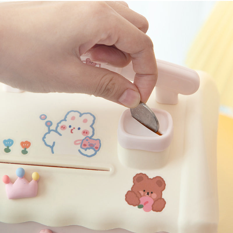 Cute Pink Blue Savings Piggy Bank Money Box House with Stickers-Kawaii Dream