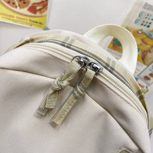 Cute Plaid Two-Tone Pastel Backpack-Kawaii Dream