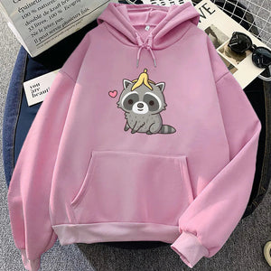 Cute Raccoon with Banana Peel Unisex Hoodie-Kawaii Dream