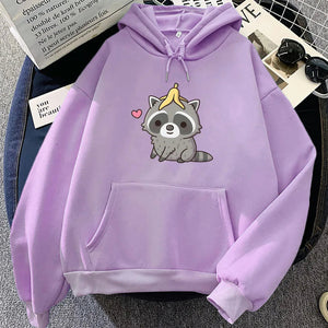 Cute Raccoon with Banana Peel Unisex Hoodie-Kawaii Dream