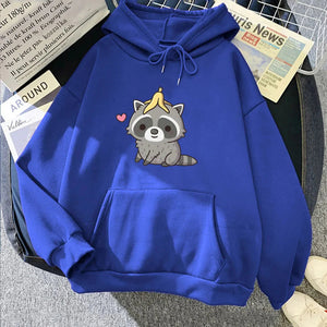 Cute Raccoon with Banana Unisex Hoodie-Kawaii Dream