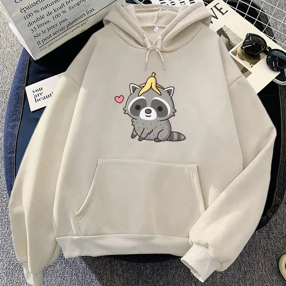 Cute Raccoon with Banana Unisex Hoodie-Kawaii Dream
